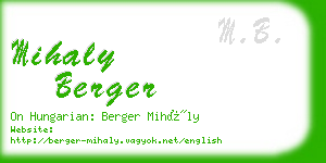 mihaly berger business card